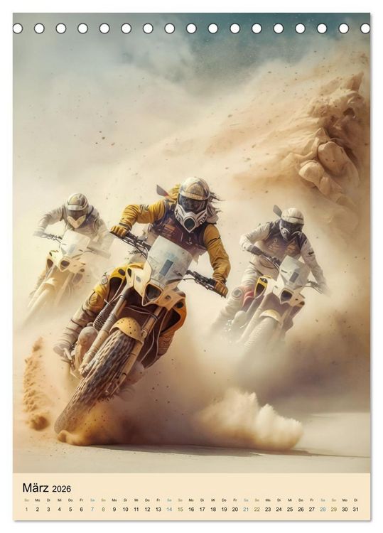 Produktbild: Motorrad W&uuml;stenrennen (Tischkalender 2026 DIN A5 hoch), CALVENDO Monatskalender