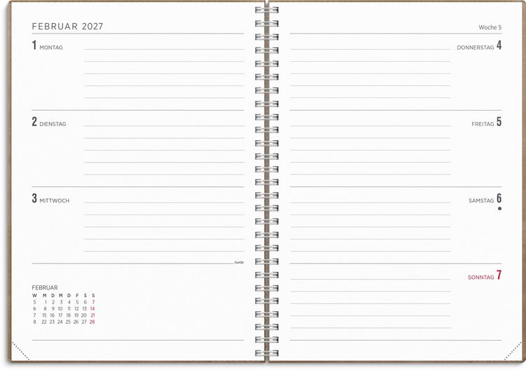 Produktbild: Kalender 26/27 Senator A5 Twist Braun
