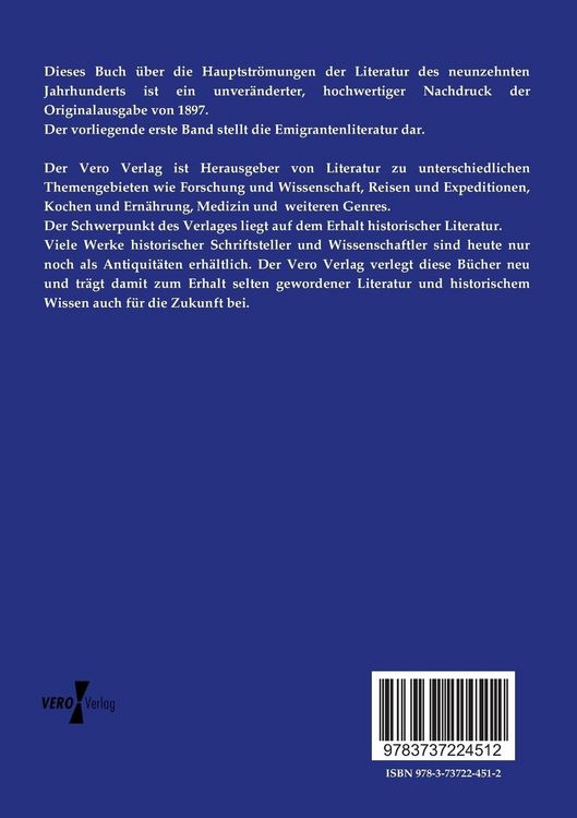 Produktbild: Die Hauptstr&ouml;mungen der Literatur des neunzehnten Jahrhunderts