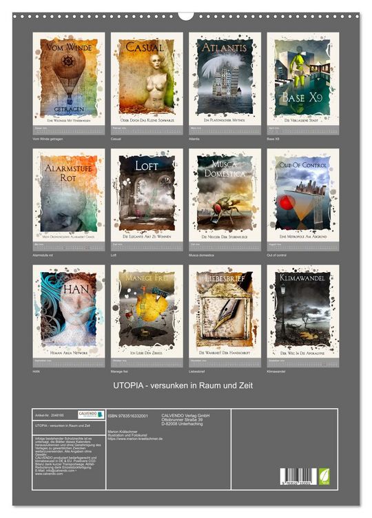 Produktbild: UTOPIA - versunken in Raum und Zeit (Wandkalender 2026 DIN A2 hoch), CALVENDO Monatskalender