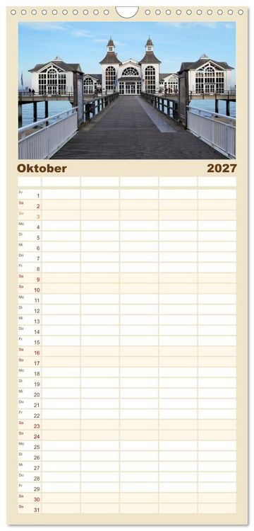 Produktbild: Familienplaner 2027 - Urlaubsparadies Insel R&uuml;gen mit 5 Spalten (Wandkalender, 21 x 45 cm) CALVENDO