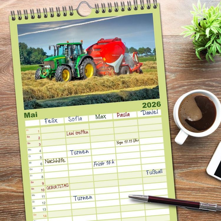 Produktbild: Familienplaner 2026 - Landwirtschaft - die Zukunft ist digital mit 5 Spalten (Wandkalender, 21 x 45 cm) CALVENDO