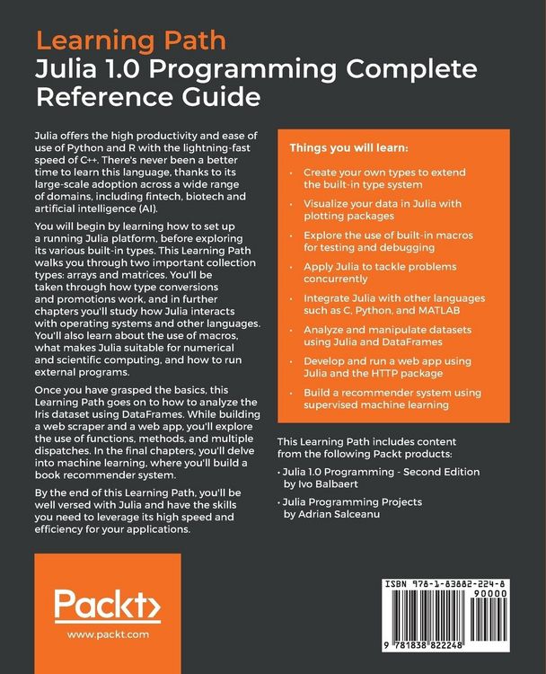 Produktbild: Julia 1.0 Programming Complete Reference Guide