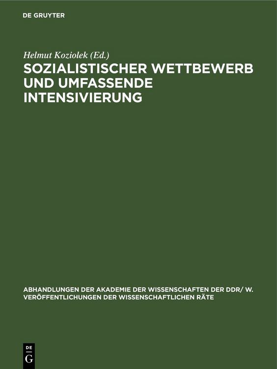 Produktbild: Sozialistischer Wettbewerb und umfassende Intensivierung