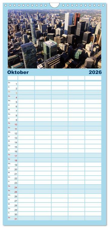 Produktbild: Familienplaner 2026 - Provinzhauptstadt Toronto mit 5 Spalten (Wandkalender, 21 x 45 cm) CALVENDO
