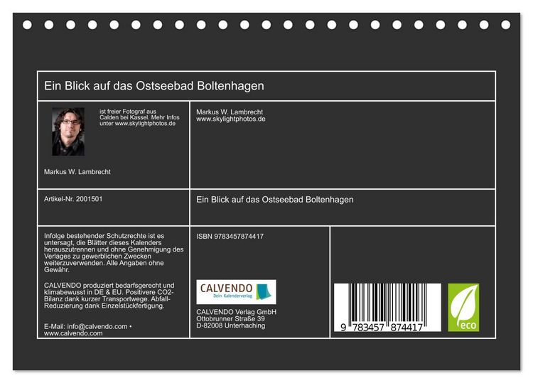 Produktbild: Ein Blick auf das Ostseebad Boltenhagen (Tischkalender 2026 DIN A5 quer), CALVENDO Monatskalender