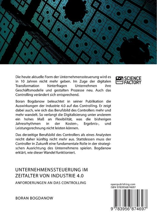 Produktbild: Unternehmenssteuerung im Zeitalter von Industrie 4.0. Anforderungen an das Controlling