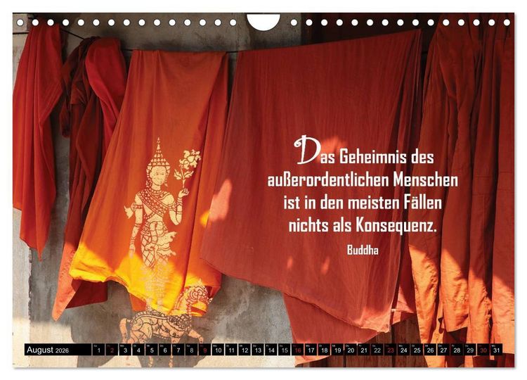 Produktbild: Spirituelles aus Asien - Weisheiten 2026 (Wandkalender 2026 DIN A4 quer), CALVENDO Monatskalender