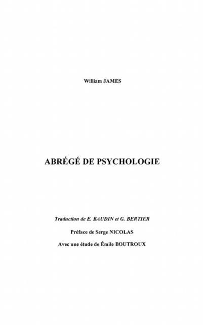 Produktbild: Abrege de psychologie