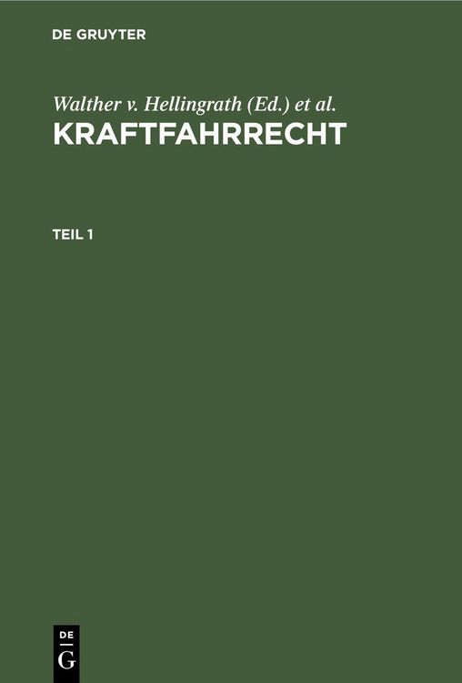 Produktbild: Kraftfahrrecht. Teil 1