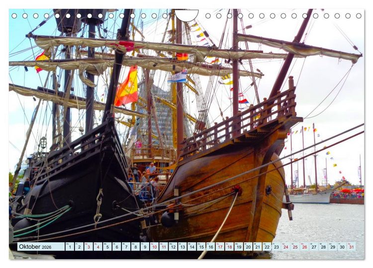 Produktbild: Ein detaillierter Blick auf Segelschiffe (Wandkalender 2026 DIN A4 quer), CALVENDO Monatskalender