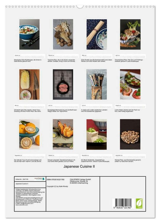 Produktbild: Japanese Cuisine II (hochwertiger Premium Wandkalender 2026 DIN A2 hoch), Kunstdruck in Hochglanz