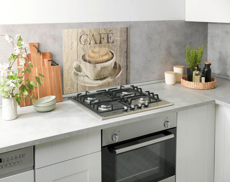 Produktbild: Glasr&uuml;ckwand Mod. Caf&eacute; 60 x 50 cm, Spritzschutz f&uuml;r Herd oder Sp&uuml;le