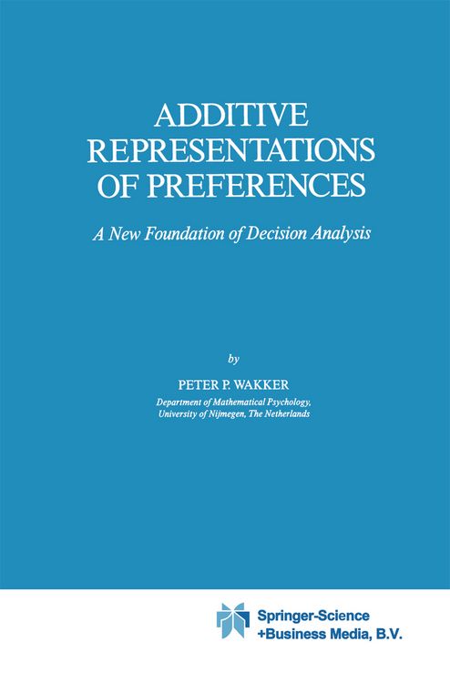 Produktbild: Additive Representations of Preferences