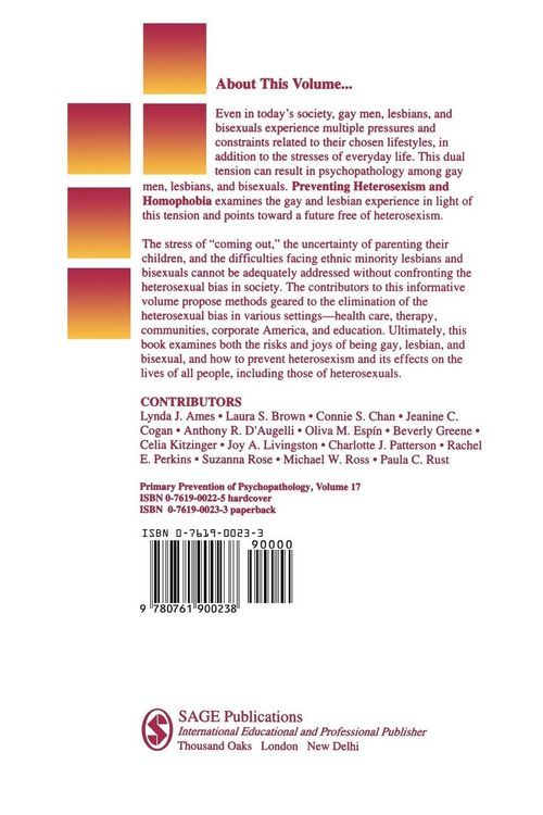 Produktbild: Preventing Heterosexism and Homophobia