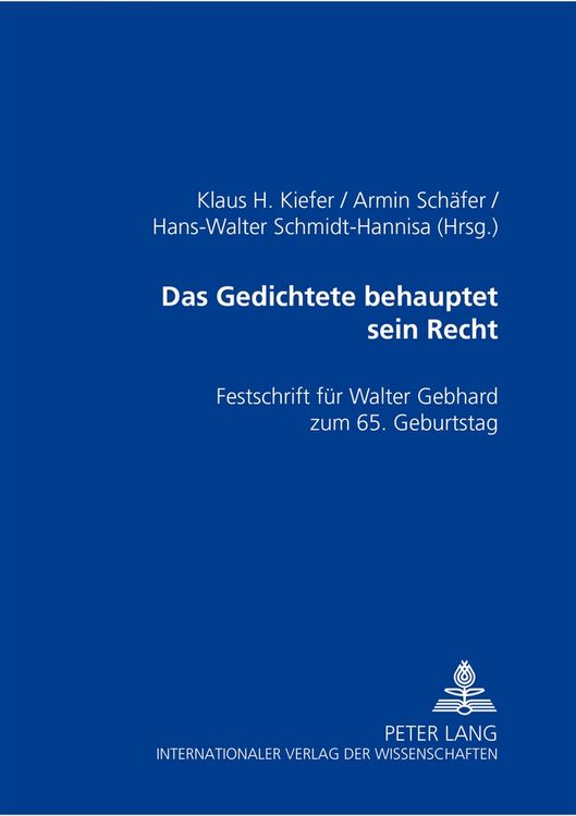 Produktbild: Das Gedichtete behauptet sein Recht