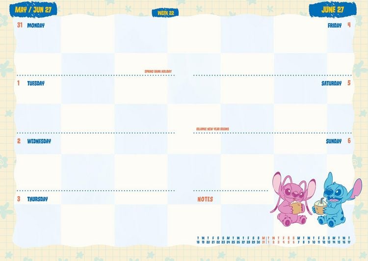 Produktbild: Disney Lilo und Stitch &ndash; A5-Tischkalender 2027