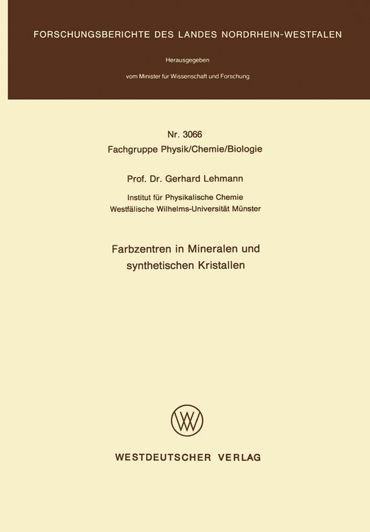 Produktbild: Farbzentren in Mineralen und synthetischen Kristallen