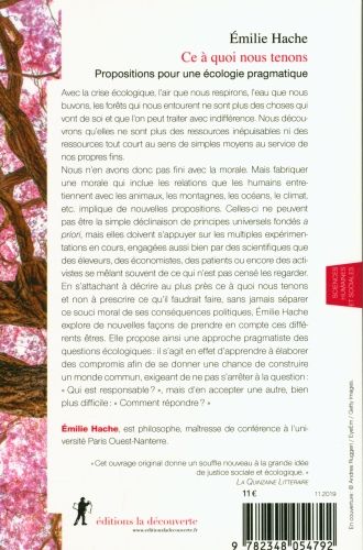 Produktbild: Ce &agrave; quoi nous tenons : propositions pour une &eacute;cologie pragmatique