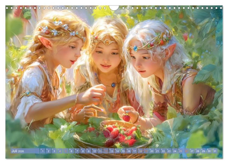 Produktbild: Elfenkinder - Zauberhaft lichtvolle Wesen (Wandkalender 2026 DIN A3 quer), CALVENDO Monatskalender