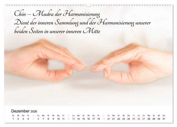 Produktbild: Mudras / 2026 (Wandkalender 2026 DIN A2 quer), CALVENDO Monatskalender