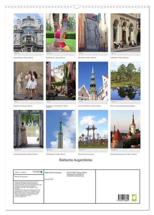 Produktbild: Baltische Augenblicke (Wandkalender 2026 DIN A2 hoch), CALVENDO Monatskalender
