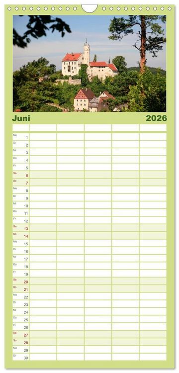 Produktbild: Familienplaner 2026 - Burgen in Deutschland mit 5 Spalten (Wandkalender, 21 x 45 cm) CALVENDO