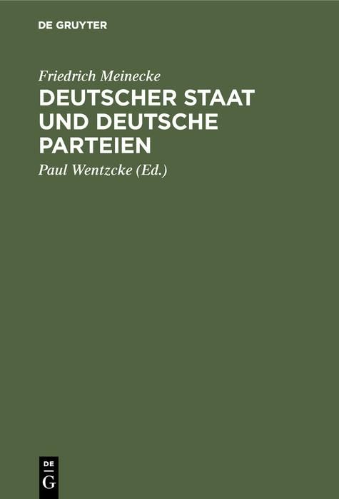 Produktbild: Deutscher Staat und Deutsche Parteien