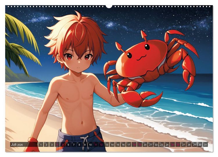 Produktbild: Manga Kalender Sternzeichen (Wandkalender 2026 DIN A2 quer), CALVENDO Monatskalender