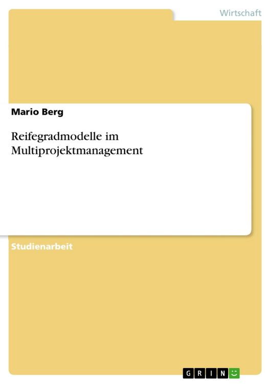 Produktbild: Reifegradmodelle im Multiprojektmanagement