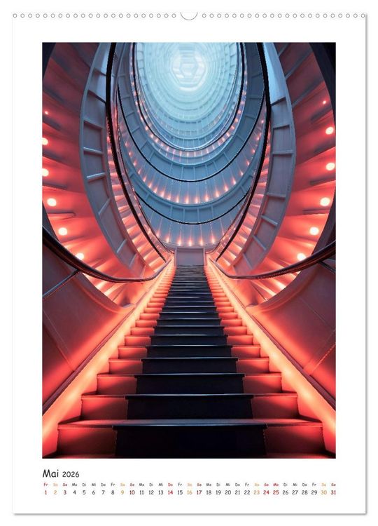 Produktbild: Skurrile Treppenh&auml;user (hochwertiger Premium Wandkalender 2026 DIN A2 hoch), Kunstdruck in Hochglanz