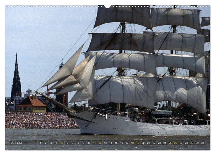 Produktbild: Analoge Fotografie Tall Ships Sail 1995 Bremerhaven (hochwertiger Premium Wandkalender 2026 DIN A2 quer), Kunstdruck in Hochglanz