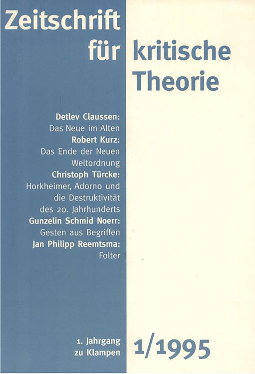 Produktbild: Zeitschrift f&uuml;r kritische Theorie / Zeitschrift f&uuml;r kritische Theorie, Heft 1 (1995)