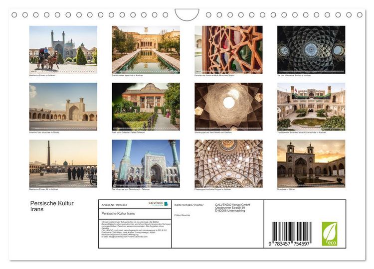 Produktbild: Persische Kultur Irans (Wandkalender 2026 DIN A4 quer), CALVENDO Monatskalender