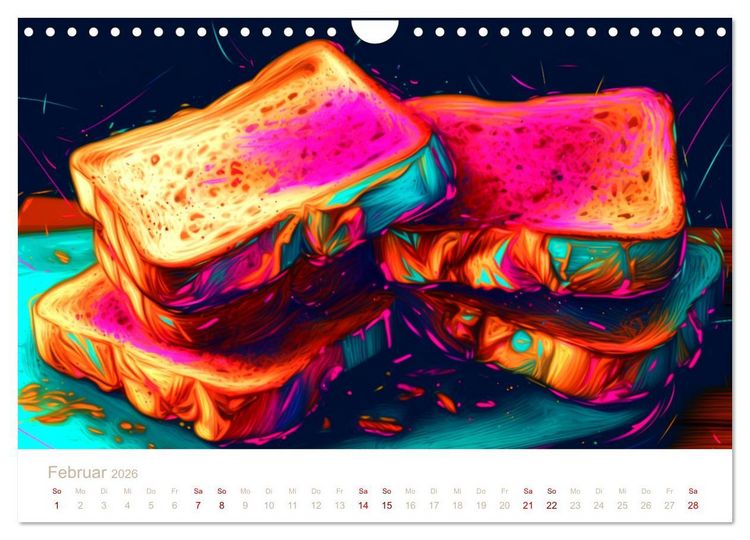 Produktbild: FAST FOOD KUNST (Wandkalender 2026 DIN A4 quer), CALVENDO Monatskalender