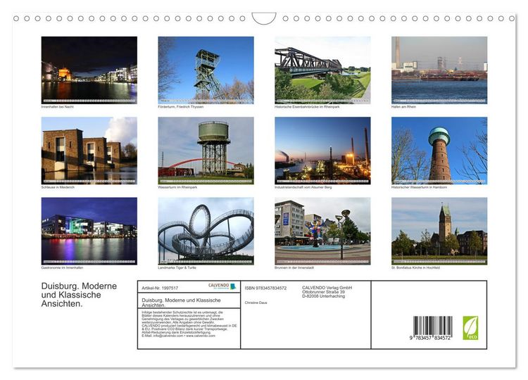 Produktbild: Duisburg. Moderne und Klassische Ansichten. (Wandkalender 2026 DIN A3 quer), CALVENDO Monatskalender