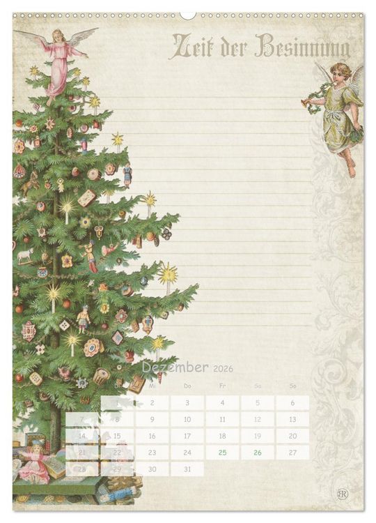 Produktbild: Nostalgie-Jahr, Motive aus alten Poesiealben (Wandkalender 2026 DIN A2 hoch), CALVENDO Monatskalender
