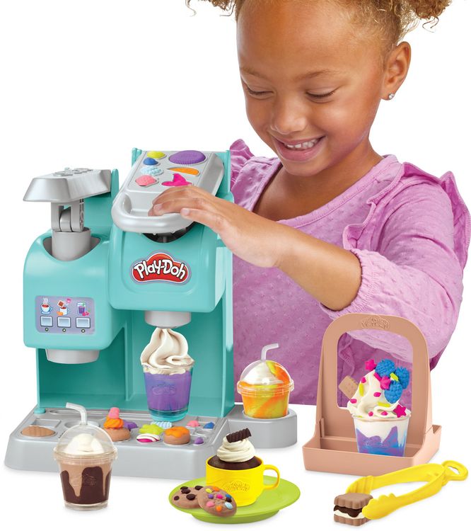 Produktbild: Hasbro F58365L0 - Play-Doh Kitchen, Knetspa&szlig; Caf&eacute; mit 20 Accessoires und 8 Dosen, Knete-Spielset