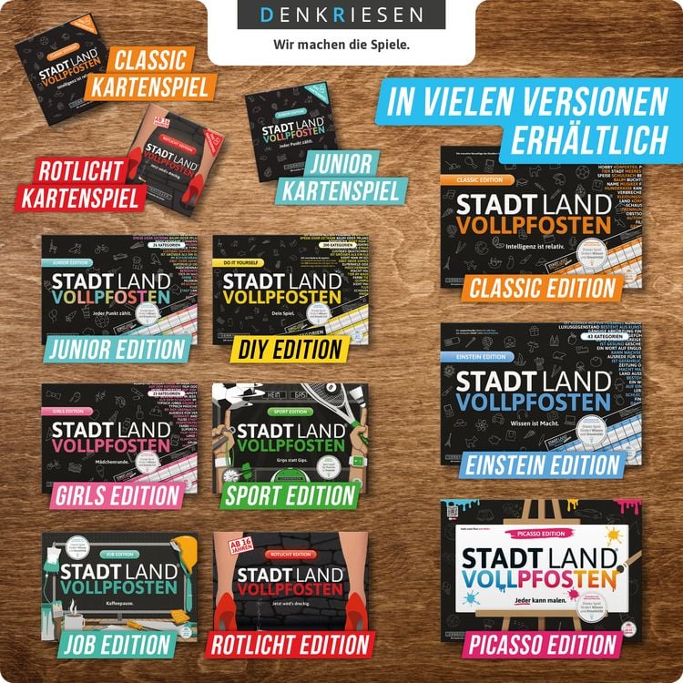 DENKRIESEN - STADT LAND VOLLPFOSTEN® - Das Kartenspiel - ROTLICHT EDITION "Jetzt wird's dreckig."
