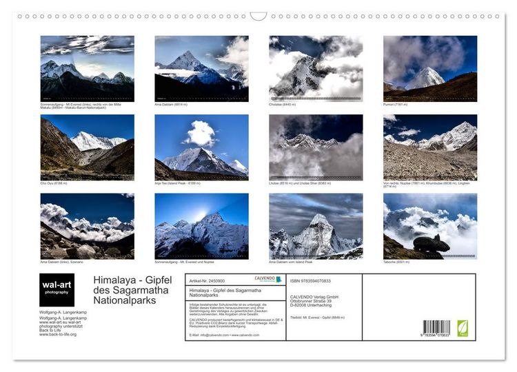 Produktbild: Himalaya - Gipfel des Sagarmatha Nationalparks (Wandkalender 2027 DIN A2 quer), CALVENDO Monatskalender