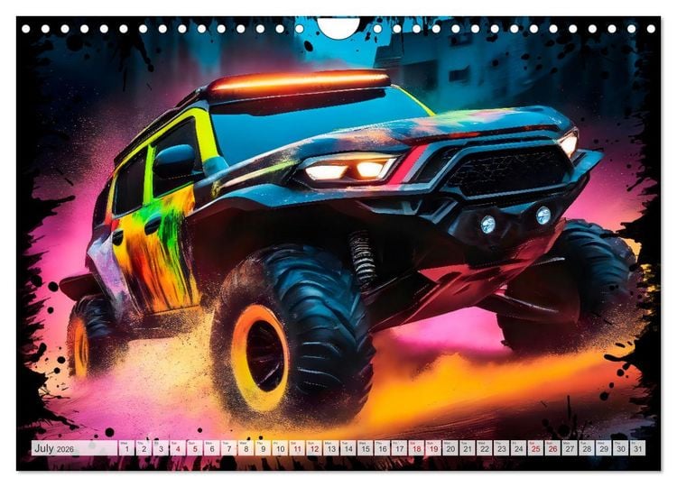 Produktbild: OFF-ROAD CARS Amazing AI-generated vehicles (Wall Calendar 2026 DIN A4 landscape), CALVENDO 12 Month Wall Calendar