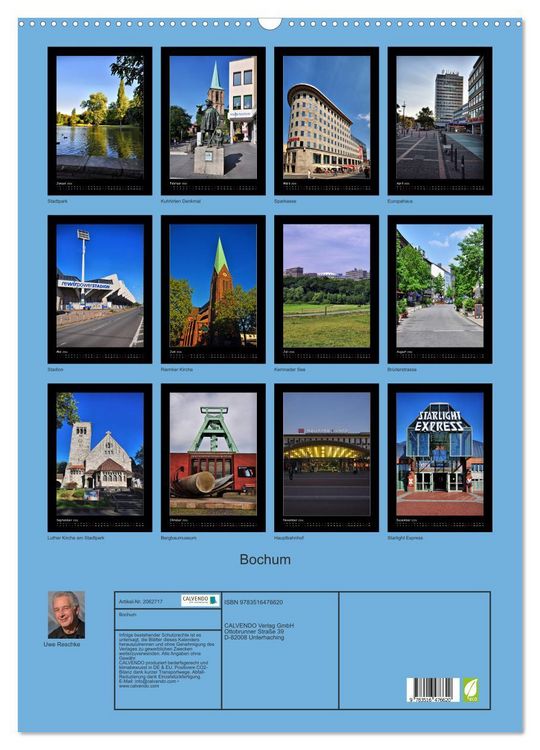 Produktbild: Bochum (Wandkalender 2026 DIN A2 hoch), CALVENDO Monatskalender