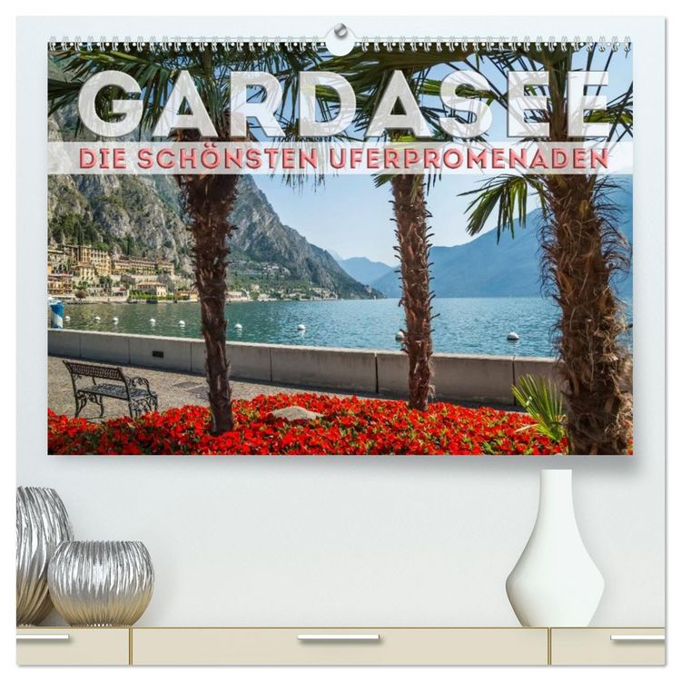 Produktbild: GARDASEE Die sch&ouml;nsten Uferpromenaden (hochwertiger Premium Wandkalender 2026 DIN A2 quer), Kunstdruck in Hochglanz