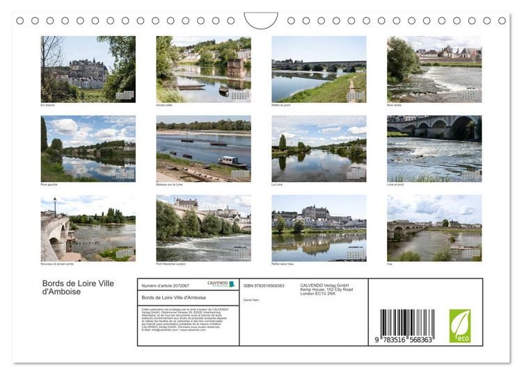 Produktbild: Bords de Loire Ville d'Amboise (Calendrier mural 2026 DIN A4 vertical), CALVENDO calendrier mensuel