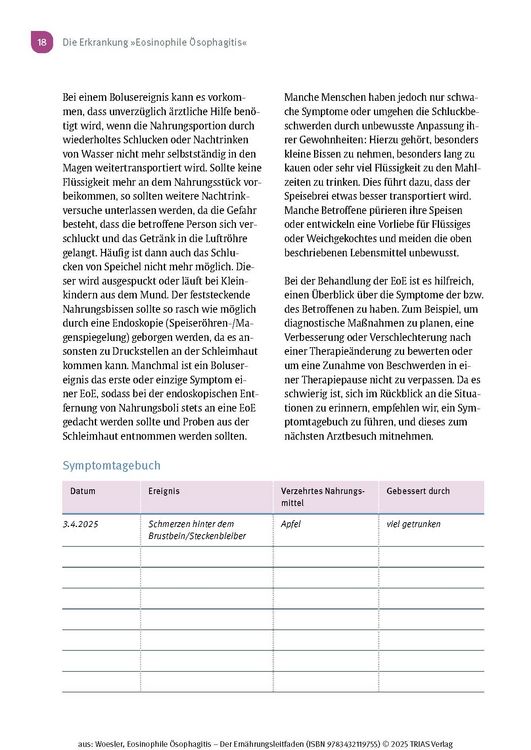 Produktbild: Eosinophile &Ouml;sophagitis - Der Ern&auml;hrungsleitfaden