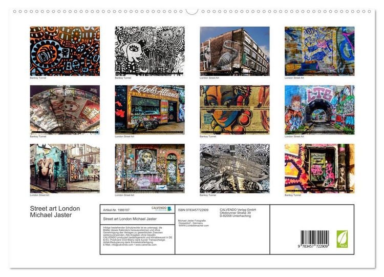 Produktbild: Street art London Michael Jaster (hochwertiger Premium Wandkalender 2026 DIN A2 quer), Kunstdruck in Hochglanz