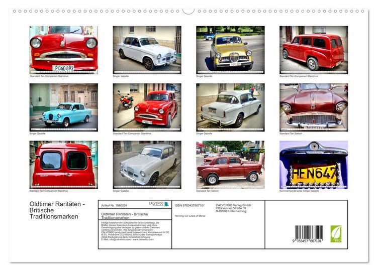 Produktbild: Oldtimer Rarit&auml;ten - Britische Traditionsmarken (hochwertiger Premium Wandkalender 2026 DIN A2 quer), Kunstdruck in Hochglanz