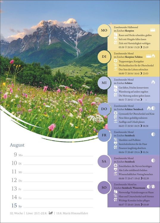 Produktbild: Mondkalender Wochenkalender 2027 - 53 Wochenbl&auml;tter mit praktischen Tipps f&uuml;r jeden Tag