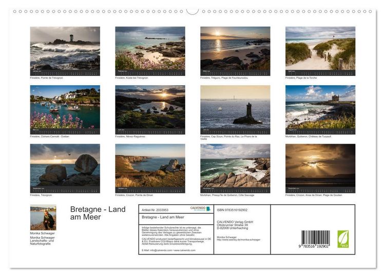 Produktbild: Bretagne - Land am Meer (hochwertiger Premium Wandkalender 2026 DIN A2 quer), Kunstdruck in Hochglanz