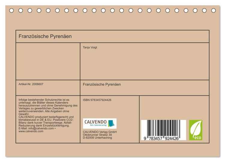 Produktbild: Franz&ouml;sische Pyren&auml;en (Tischkalender 2026 DIN A5 quer), CALVENDO Monatskalender